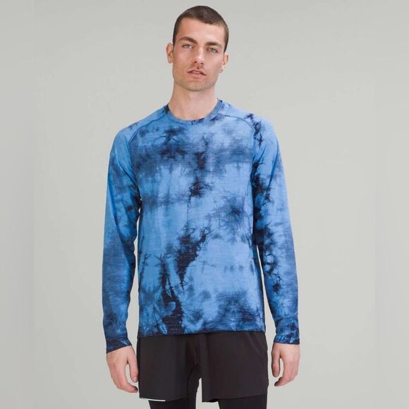 lululemon athletica Other - Lululemon Men’s Metal Vent Tech Long Sleeve Shirt Marble Dye Blue Nile XS